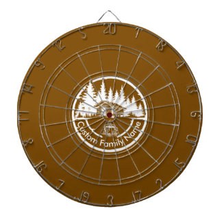 Rustic Cottage Cabin Barn | Custom Family Name Dart Board