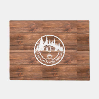 Rustic Cottage Cabin Barn | Custom Family Name Doormat