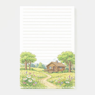 Rustic Cottage Countryside Lined Notepad Cozy Ca