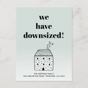 Rustic Cottage Downsized Dusty Green Moving Announcement Postcard