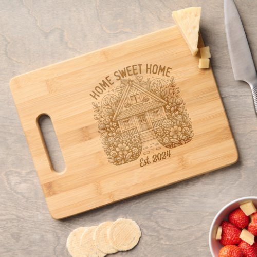 Rustic Cottage Flower Garden Home Sweet Home Cutting Board