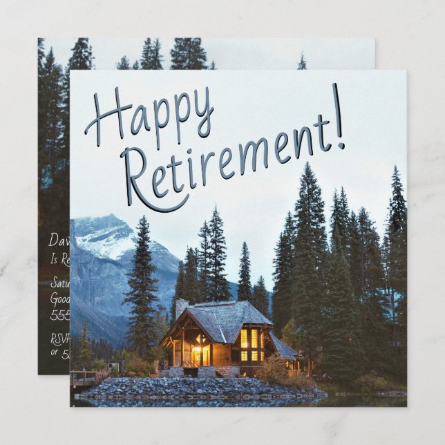 Rustic Cottage - Happy Retirement Party - Invitation (Front/Back)