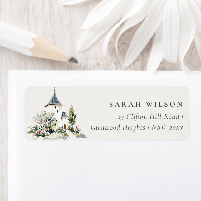 Rustic Cottage Landscape Home Moved Address Label (Insitu)