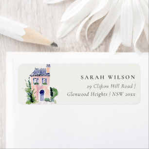 Rustic Cottage Landscape Home Moved Address Label
