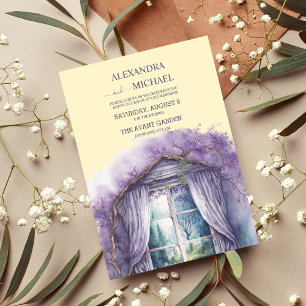 Rustic Cottage Purple Lavender Wedding Invitation