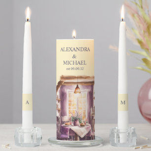 Rustic Cottage Purple Lavender Wedding Unity Candl Unity Candle Set
