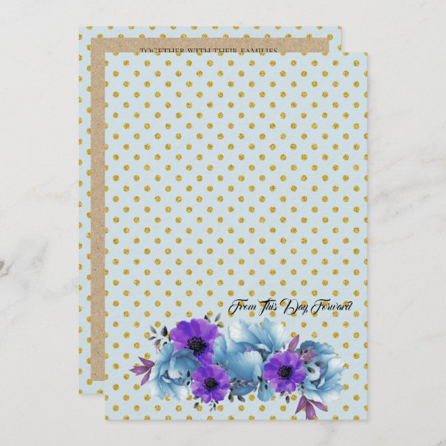 Rustic Cottage Roses Wedding Suite Ceremony Invitation (Front/Back)