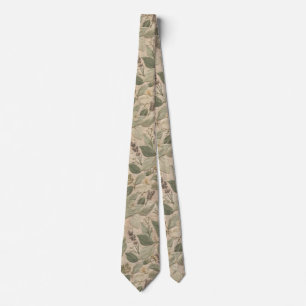 Rustic Cottagecore Floral Botanical Sage Green Neck Tie