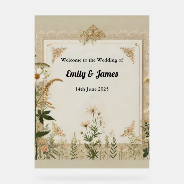 Rustic Cottagecore Wedding Sign (Front)