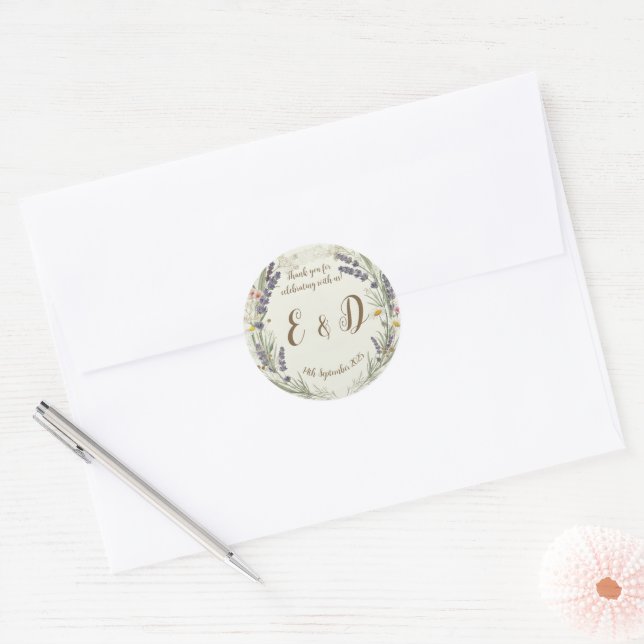 Rustic Cottagecore Wedding Sticker (Envelope)