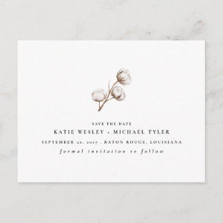 Rustic Cotton Announcement Postcard