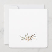 Rustic Cotton Feathers Bridal Shower Invitation (Back)