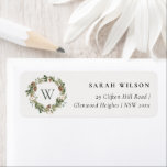 Rustic Cotton Pine Cone Monigram Christmas Address Label<br><div class="desc">If you need any further customisation please feel free to message me on yellowfebstudio@gmail.com.</div>