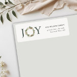 Rustic Cotton Pine Joy Christmas Wreath Address Label<br><div class="desc">If you need any further customization please feel free to message me on yellowfebstudio@gmail.com.</div>