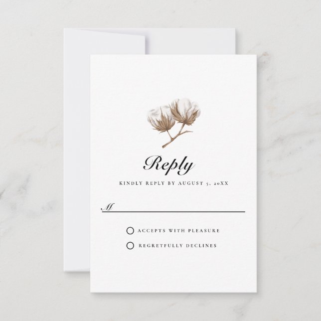 Rustic Cotton RSVP Card (Front)