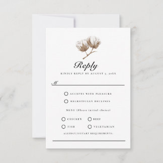 Rustic Cotton RSVP Card