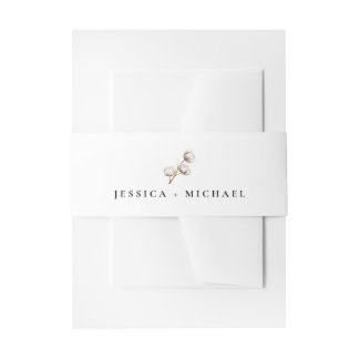 Rustic Cotton Wedding Invitation Belly Band