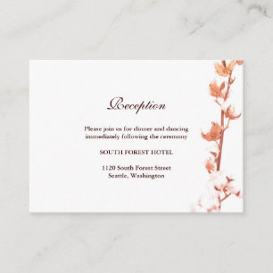 Rustic Cotton Wedding Reception Enclosure Card