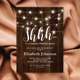 Rustic Country Adult Surprise Birthday Party Invitation