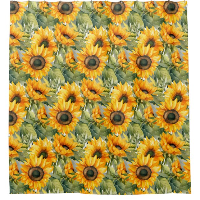 Rustic Country Americana Sunflower Shower Curtains (Front)