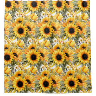 Rustic Country Americana Sunflower Shower Curtains