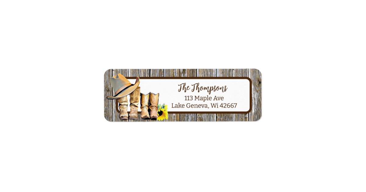 Rustic Country and Western Sunflower Label | Zazzle