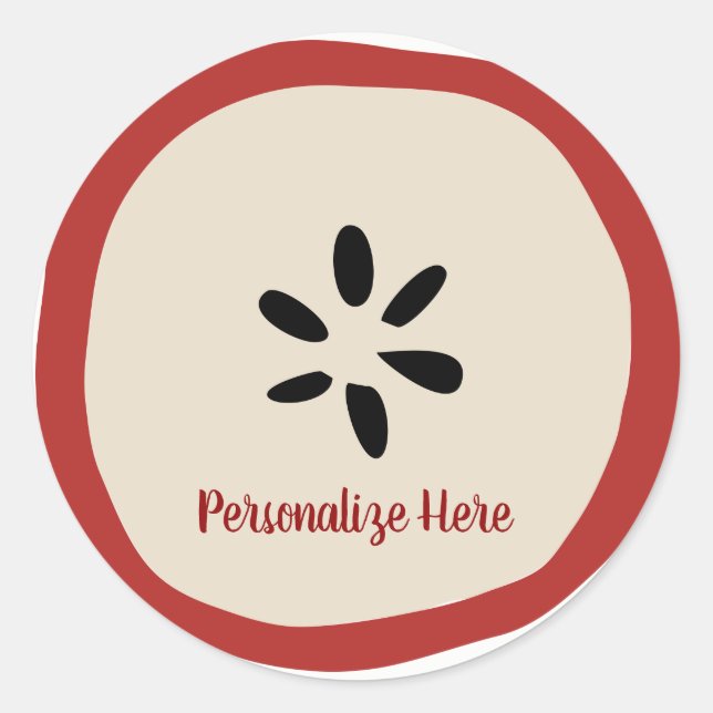 Rustic Country Apple Party Favor Classic Round Sticker (Front)