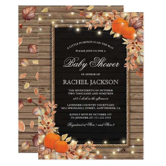 Rustic Country Autumn Fall Baby Shower Invitation
