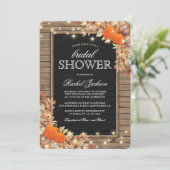 Rustic Country Autumn Fall Bridal Shower Invitation (Standing Front)