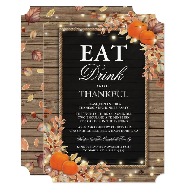 Rustic Country Autumn Fall Harvest Thankgiving Card