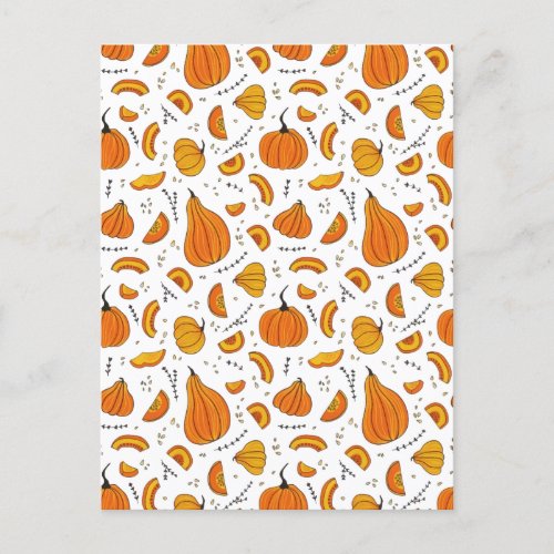 Rustic Country Autumn Fall Pumpkin Holiday Postcard