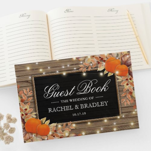Rustic Country Autumn Fall Wedding Guest Book
