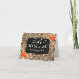 Rustic Country Autumn Fall Wedding Thank You Card