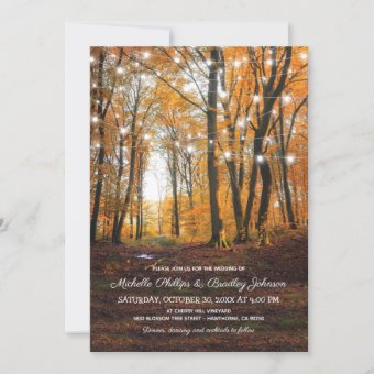 Rustic Country Autumn Fall Woodland Wedding Invitation | Zazzle