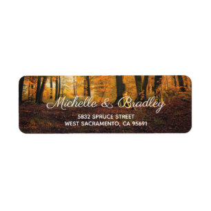 Rustic Country Autumn Fall Woodland Wedding Label