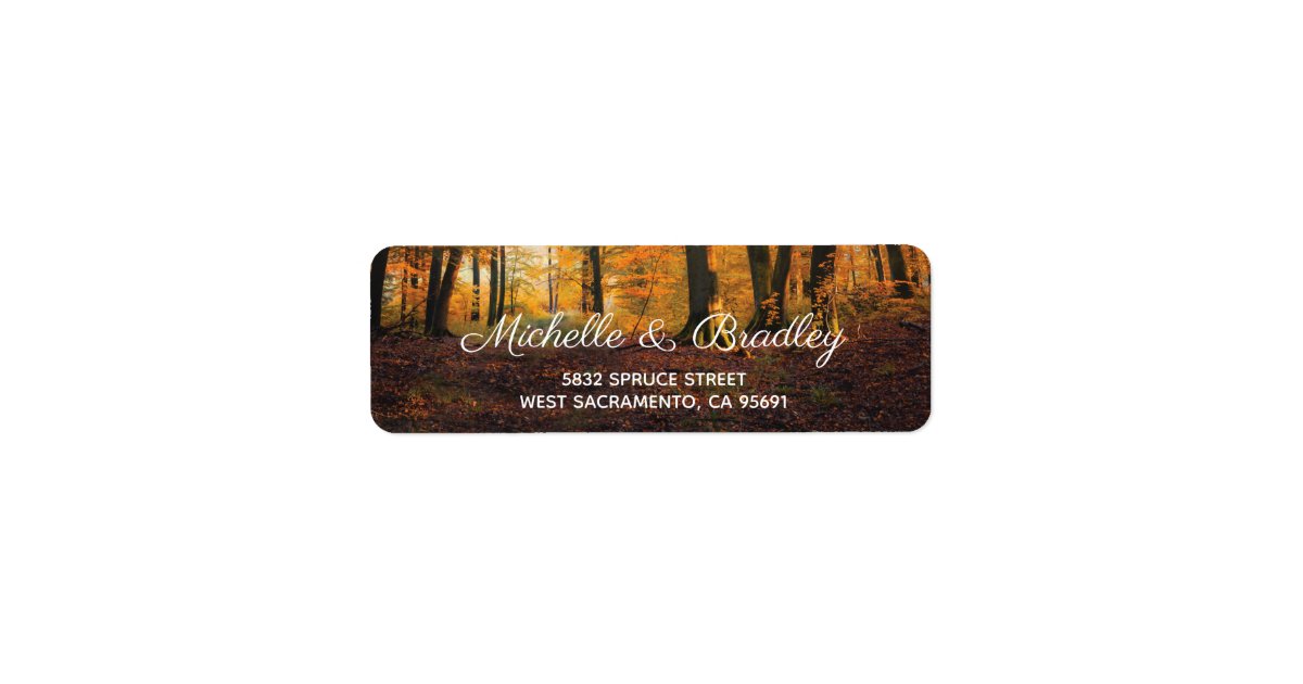 Rustic Country Autumn Fall Woodland Wedding Label | Zazzle