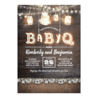 Rustic Country BaByQ Couples Baby Shower Card
