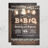 Rustic Country BaByQ Couples Baby Shower Invitation (Front/Back)