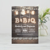 Rustic Country BaByQ Couples Baby Shower Invitation (Standing Front)