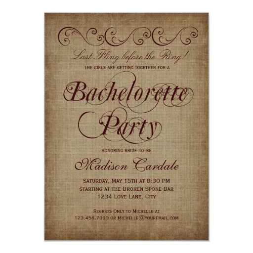 Country Bachelorette Party Invitations 2