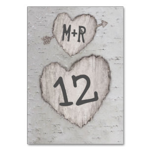 Rustic Country Bark Birch Tree Wedding Table Number