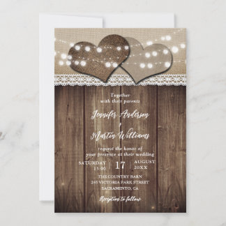 Rustic Country Barn Backyard Wedding Invitations