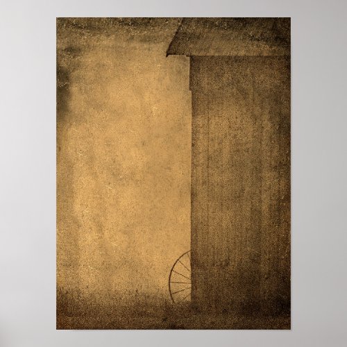 Rustic Country Barn Brown Sepia Vintage Texture Poster