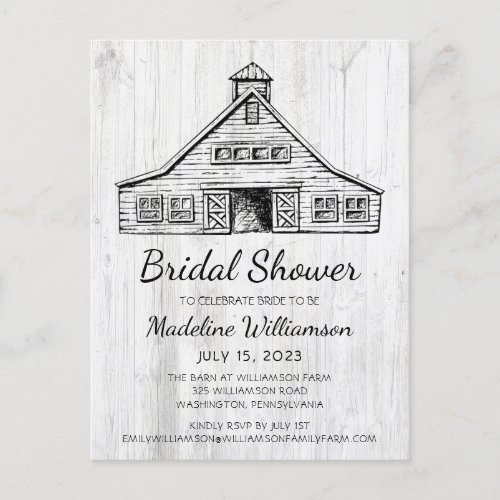 Rustic Country Barn Simple Wood  Save The Date  Announcement Postcard