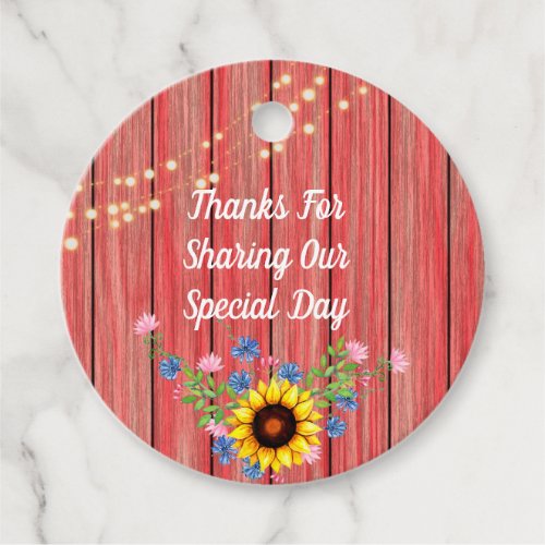 Rustic Country Barn Thank You Favor Tags