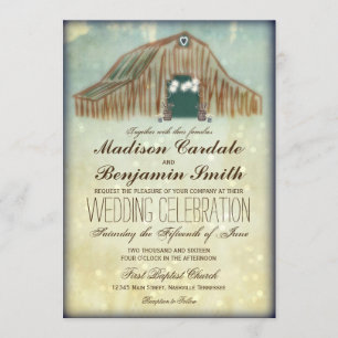 Rustic Country Barn Wedding Invitations