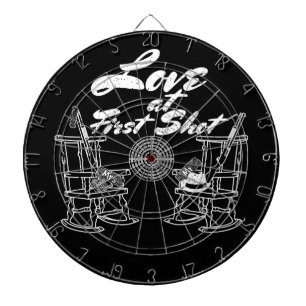 Rustic Country Barn Wedding Party Hunting Couple Dartboard