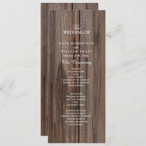 Rustic Country Barn Wedding Program | Zazzle