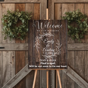 Rustic country barn wedding wooden foam board