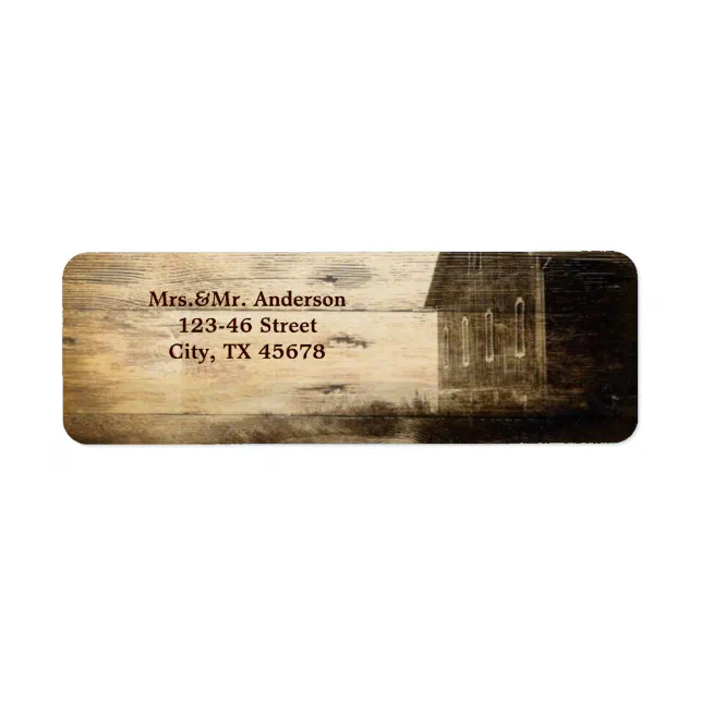 Rustic Country Barn Wood Barn Wedding Label | Zazzle